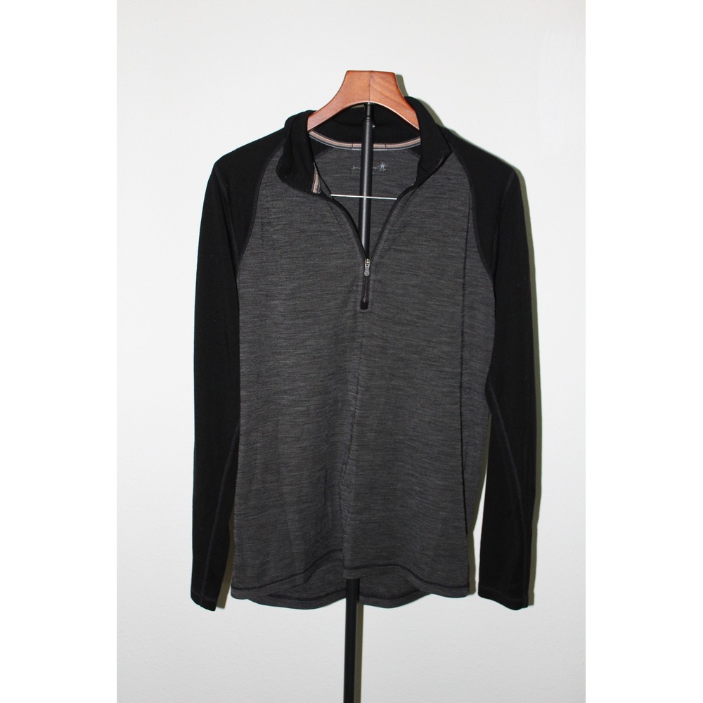 Smartwool Men's Merino Wool Quarter Zip Pullover Charcoal Black‎ Medium